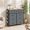 JOROBURO Cassettiera con 9 cassetti, in tessuto, 98,8 x 30 x 100 cm, grigio | Portata fino a 30 kg, robusto telaio in metallo, 4 tasche laterali, molto spazio per vestiti, biancheria