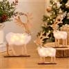 Suevut 3 PCS Decorazioni Natalizie Renne in Legno con LED | Renne di Natale con Base in Legno, Figure Luminose per Interni, Tavolo, Soggiorno e Finestra