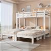 Kelodan Letto a tre piazze, 90 x 200 cm, bianco, con scala laterale, per bambini e ragazzi