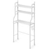 MEGAOFFERTE.IT Scaffale Sopra Lavatrice Salvaspazio 3 Ripiani In Metallo Con Ganci Portaoggetti Mobile Bagno Lavanderia Con Fissaggio A Parete 152 x 65 x 25 Cm Bianco