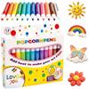 KOMEIYL Penna 3D Popcorn Pens Magiche, Bubble Pen 3D per Disegno Artistico, Penne Bubble Pop Corn Effetto Rilievo, 12 Colori per Biglietti Scrapbooking Fai da Te