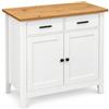 Hitsuki Credenza Soggiorno Madia Moderna con 2 Cassetti 2 Ante Bianca | Credenza soggiorno madia moderna e mobile contenitore con ante cassetti e piano effetto legno per ordine e spazio in casa