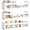 Kezert Set di 3 Mensole da Parete per Bambini, in Legno Massello Bianco | Libreria da Parete, Porta Libri e Giocattoli per Cameretta, Soggiorno, Cucina, Studio, Ufficio, Camera da Letto e Asilo Nido