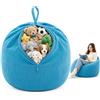 Wapasezyar Pouf per bambini, 85 x 110 cm, con chiusura lampo, decorazione e ordine, blu
