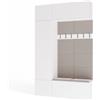 ARREDO DA CASA Mobile Ingresso Moderno 150x238 cm con Armadio, Scarpiera e Appendiabiti - Mobile Guardaroba Ingresso Chiuso con Schienale Imbottito e Apertura Tip-On Componibile MIT10 (Bianco/Beige)