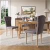 KeepGoon Sedie da Pranzo Velluto, Set 2, Capitonné con Borchie, Gambe in Legno | Schienale Alto, Gambe in Legno, Per Sala da Pranzo, Design Classico