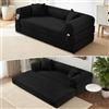 finoki Divano letto largo 203 cm, divano letto 3 in 1, senza ossa, divano in velluto a coste durevole con schienale imbottito in schiuma ad alta densità, divano per soggiorno, nero