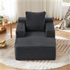 MOHUANG Divano chaise longue moderno senza ossa in velluto a coste, comodo divano letto / poltrona relax senza montaggio, poltrona sdraio per soggiorno, ufficio e appartamento, grigio scuro