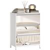 HOMCOM Cassettiera Camera da Letto 3 Cassetti a Specchio 60x35x80cm, Bianco | Comò Camera da Letto, Moderno, con Frontali Specchiati, Cassettiera Salvaspazio, per Corridoio Soggiorno Ingresso