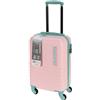 WELL HOME MOBILIARIO & DECORACIÓN WELL HOME - Valigia in ABS con 4 ruote color rosa e menta 34x22x52,5 cm