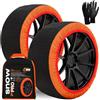 SNOWGO PRO Calze da Neve Omologate Italia EN 16662-1 - Due Catene da Neve in Tessuto Taglia M - R13 - R19 (Controlla le dimensioni del tuo pneumatico all'interno)