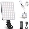 NEEWER BASICS NL-60AI Luce Selfie Telefono con Clip Frontale e Posteriore | 60 LED, Batteria Ricaricabile 2000mAh, CRI95+, 3 Modalità, Luce Fotografica Portatile a Clip per Computer, Laptop e Video