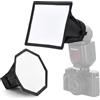NEEWER NS5P Upgraded Flash Diffusore Speedlight Softbox Pieghevole 2 pack | 5.9"/15cm Octagon, 6"x5" Rectangular, per Z2 Z1 V1 Round Head Flashes, per Godox Sony Nikon Canon Flash