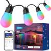 NEEWER Catena Luminosa Esterni 15m, Controllo App Smart AI RGB IC W, IP65 Impermeabili Luci da Esterno Giardino Patio Balcone Holiday, 15 Lampadine LED/50+ Scene, Compatibile con Alexa Google, NR01
