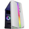 Mars Gaming MC-S1 Bianco, Case PC Gaming Compatto Micro-ATX, Illuminazione ARGB 12 Modalità, Ventola FRGB, Finestra Laterale Completa