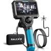 Ralcam Endoscopio 360° Rotante con Schermo HD 5" 1280×720, Telecamera Ispezione 6,2 mm con 6 LED, Cavo Semirigido 1 m, IP67 Impermeabile per Tubazioni e Uso Industriale