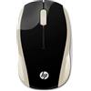 HP 200 Mouse Wireless, Tecnologia LED Rosso, Laser fino a 1000 DPI, 3 Pulsanti, Rotella Scorrimento, Ricevitore USB Wireless 2.4 GHz, Design Pratico e Confortevole, Ambidestro, Oro