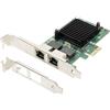 DIGITUS Scheda di rete Gigabit PCIe, 2 porte RJ45, Layer-2, Chipset Intel 82575EB, 1-GBit/s, VLAN & controllo di flusso