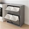 Dmora Pattumiera Achros, Cestino portarifiuti, Bidone per Raccolta differenziata, Mobile per Spazzatura, 60x25 h93 cm, Grigio