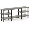 Furinno Turn-N-Tube Mobile Porta TV, Legno, Grigio (French Oak Grey/Nero), 3 ripiani
