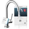 Schütte 79119 Cornwall Bec Haut, mitigeur monocommande à économie d'énergie, pivotant à 360 Cuisine, Robinet d'évier, Chrome Basse Pression