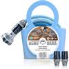 Idroeasy, Tubo Acqua da Giardino Estensibile 20 Metri, Diametro 5/8" | Tubo Irrigazione allungabile x3, Anti Nodo e Anti Torsione, Atossico, Design Soft Pastel Blue, Tubo Giardino Made In Italy
