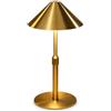 LuminexDesigns Lampada da Tavolo Ricaricabile, Touch, BRIO TL19 | Illuminazione LED, finitura ottone, 3 temperature, altezza regolabile, IP54 per tavolo, comodino e terrazza