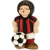 THUN - Soprammobile Bimbo Calciatore Rosso-Nero - Accessori Cameretta e Bomboniere - Linea Bomboniera - Formato Piccolo - Ceramica - 4,5 x 4,5 x 7 h cm