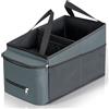 Cozary Organizer Sedile Auto, 42,5 x 25,5 x 26,5 cm, Grigio Scuro | Organizzatore Sedile Auto con Due Scomparti Principali, Portabicchiere Integrato e Tasche in Rete per il Viaggio