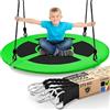 SereneLife Altalena da Giardino per Bambini Rotonda 102 cm con Kit di Fissaggio, Corde Regolabili e Altalena Girevole Centrale per Uso Esterno