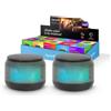 Garza - Confezione da 2 altoparlanti portatili Rio con 15 modalità di luce LED multicolore, suono a 360º 75 dB, Bluetooth, vivavoce, USB-C e Micro SD, design compatto nero
