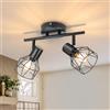 Dehobo Faretti LED Soffitto Orientabili E14, Faretto Interno Nero 2 Luci | Lampadario da Soffitto Moderno Metallo, Faretto da Parete per Soggiorno Corridoio Camera da Letto, Senza Lampadina Max.40W