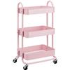 Amazon Basics Carrello con ruote a 3 scomparti, rosa cipria