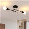 Comely Lampadario Soffitto Vintage, E27 Plafoniera Sputnik Industriale | 2 Luci Lampada da Soffitto in Ferro Nero per Camera da Letto, Soggiorno, Cucina, Corridoio