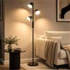 LuminexDesigns Lampada da Terra LED a 3 Luci Orientabili, 36W, AVEN FL08 | 2700K-6500K Dimmerabile | Telecomando e Touch | Memoria | Timer 1H | Rotazione 350° e Inclinazione 180° | Salotto e Studio