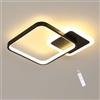 Comely Lampada a soffitto a LED Dimmbar con telecomando, 20W quadrato 33x33cm, acrilico nero, lampada a soffitto per soggiorno camera da letto corridoio moderno