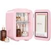 SONGMICS Mini Frigo, Frigorifero Portatile Caldo e Freddo, 4 L | Mini Frigo da Camera, 28 x 20,5 x 29,5 cm, 25 dB, Doppia Alimentazione, per Auto e Ufficio, Rosa, ERF001S101