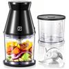 Yabano Mini Tritatutto Elettrico 260W con 2 Ciotole 500ml Trita Verdure | 4 lame inox, 2 velocità, base antiscivolo, trita cipolla & omogeneizzatore neonati per pesto, soffritto, carne e noci