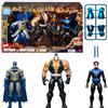 Mattel DC Premier Series, Set da 3, Batman e Nightwing contro Bane, 16,5 cm | Set con 3 personaggi, manganelli e grandi guanti da combattimento, per giocare con supereroi e supercattivi, JMD66