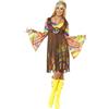 Smiffys 60s Groovy Lady, Brown with Dress, Printed Waistcoat and Headband, 1960's Groovy Fancy Dress, Adult Dress Up Costumes
