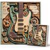 TOGETDREAM Puzzle da 1000 pezzi per adulti, ingranaggi e corde, puzzle di chitarra steampunk, in legno, stile vintage, punk, idea regalo per gli amanti della musica, decorazione per la casa