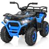 LALAHO Quad elettrico per bambini 24 V con 2 motori | Faro a LED, musica e clacson, auto elettrica con 4 ruote antiscivolo e avvio lento, per bambini dai 3 agli 8 anni