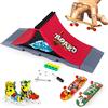 MOMSIV Mini Skateboard per Dita con rampa e Set di Accessori, A