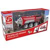 Hape Locomotiva a batteria con elica - Trenino rosso con suoni realistici compatibile con binari in legno per gioco di ruolo bambini dai 3 anni