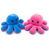 Generic Peluche a forma di polpo, reversibile, 30 cm, con due emozioni, morbido, idea regalo, blu scuro, rosa