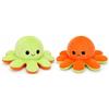 Generic Peluche Polpo Reversibile 30 cm - Peluche Polpo con Due Emozioni Morbido Peluche - Regalo Arancione Verde