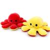 Generic Peluche a forma di polpo, reversibile, 30 cm, con due emozioni, morbido, idea regalo, colore: rosso e giallo