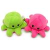 Generic Peluche a forma di polpo reversibile, 20 cm, con due emozioni, morbido, idea regalo, colore: rosa e verde
