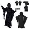 KOMEIYL Costume Ghostface Bambini Ghost Face Costume Completo di Mantello, Maschera Spaventosa, Cintura, Guanti e Coltello Finto per Halloween e Cosplay