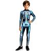 ZDSUHYIW Costume di Halloween per ragazzi, tuta da scheletro per carnevale, feste, body cosplay, feste a tema, tuta con stampa 3D, a maniche lunghe, skinny, costume di carnevale, cosplay